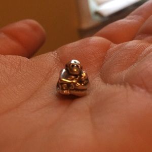 Mommy monkey holding baby monkey pandora charm